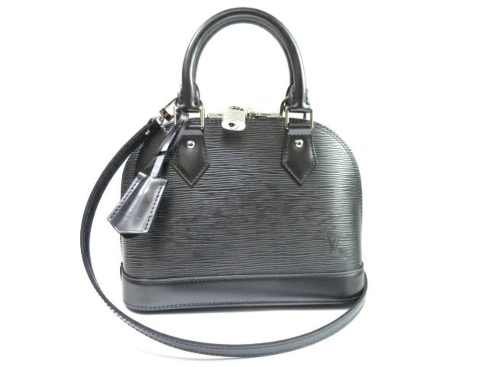 LOUIS VUITTON Alma Shoulder Bag Epi Leather Metallic Gray